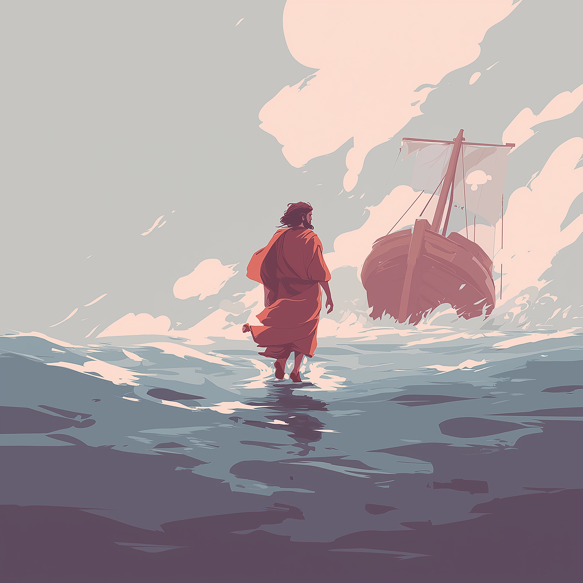 Jesus walks on water